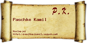 Paschke Kamil névjegykártya